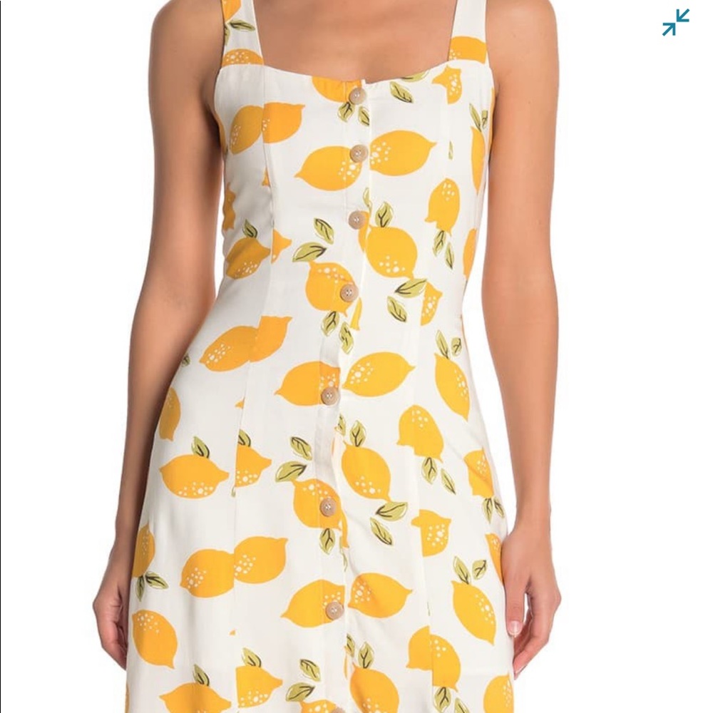 lemon midi dress